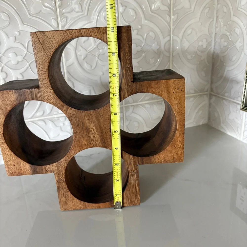 Rustic Brown Wooden wine holder Decor